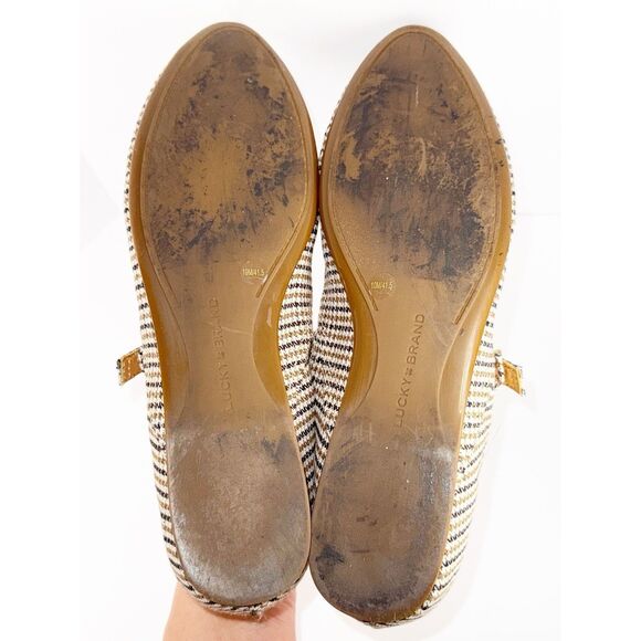 Lucky Brand Mary Jane Flats Pointed Toe Plaid Strap Preppy Comfort Y2K Size 10 - Picture 10 of 16